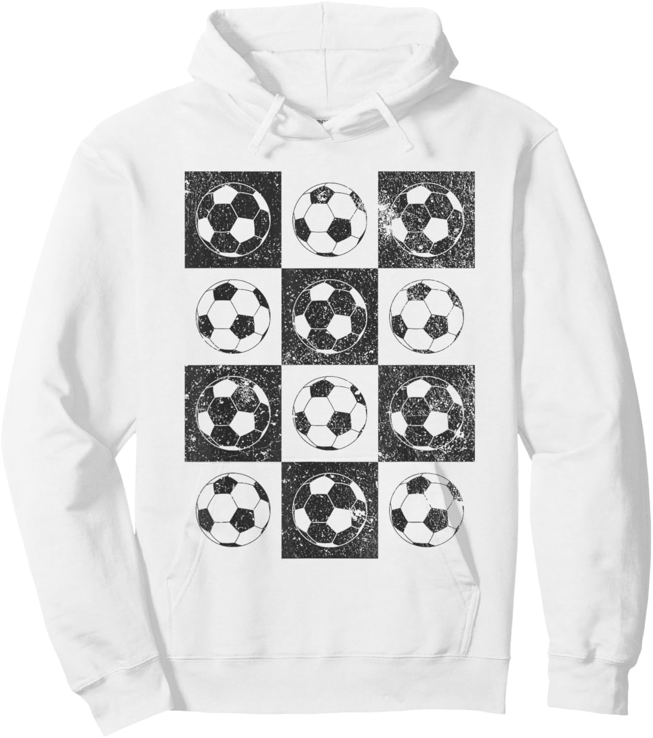 Retro Checkerboard Checkered Soccer Lover Hoodie - Hoodie | White
