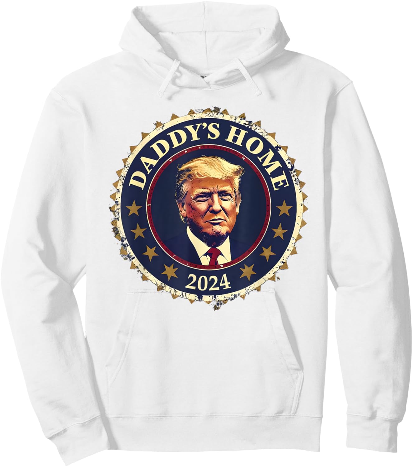Funny DADDY'S HOME 2024 Trump Took America Is Back Christmas Hoodie - Hoodie | White