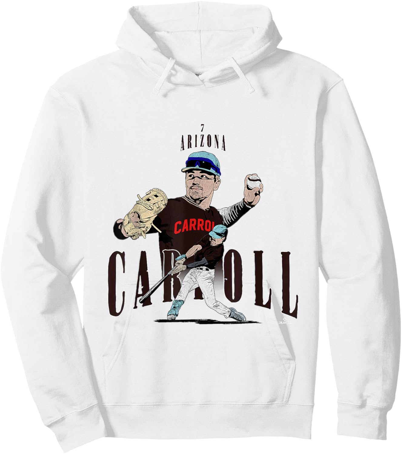 Corbin Carroll | Arizona Baseball Players | MLBCCL3002 Hoodie - Hoodie | White