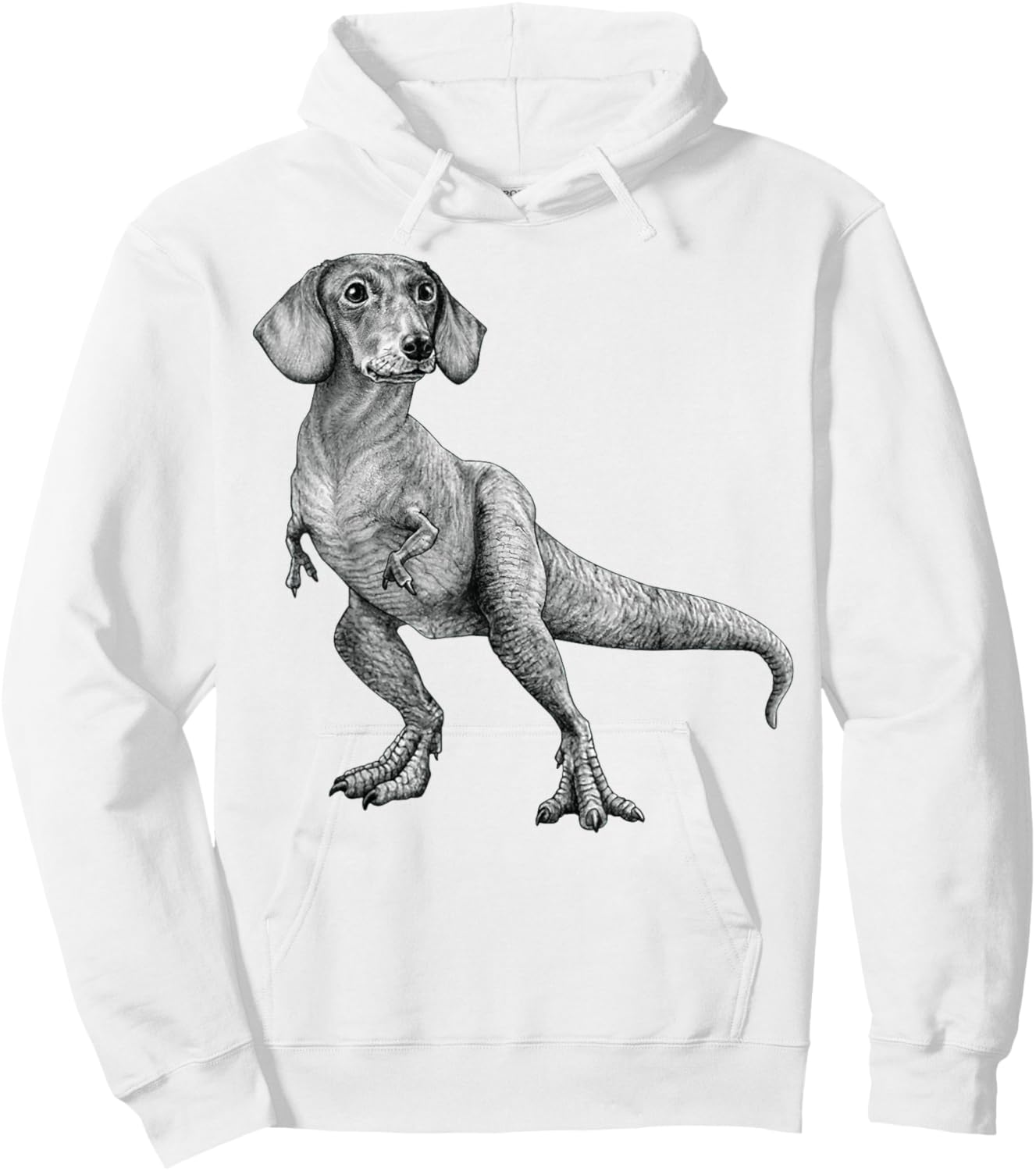 Dachshund Dinosaur T rex Hoodie - Hoodie | White