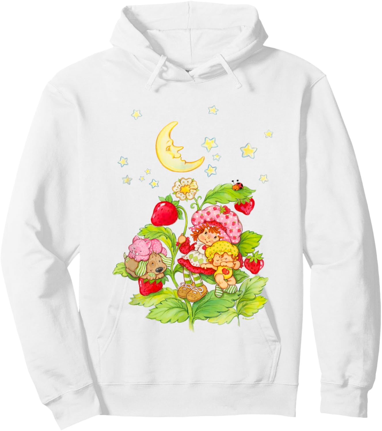 Strawberry Shortcake Cute Strawberry Garden Group Shot Logo Hoodie - Hoodie | White