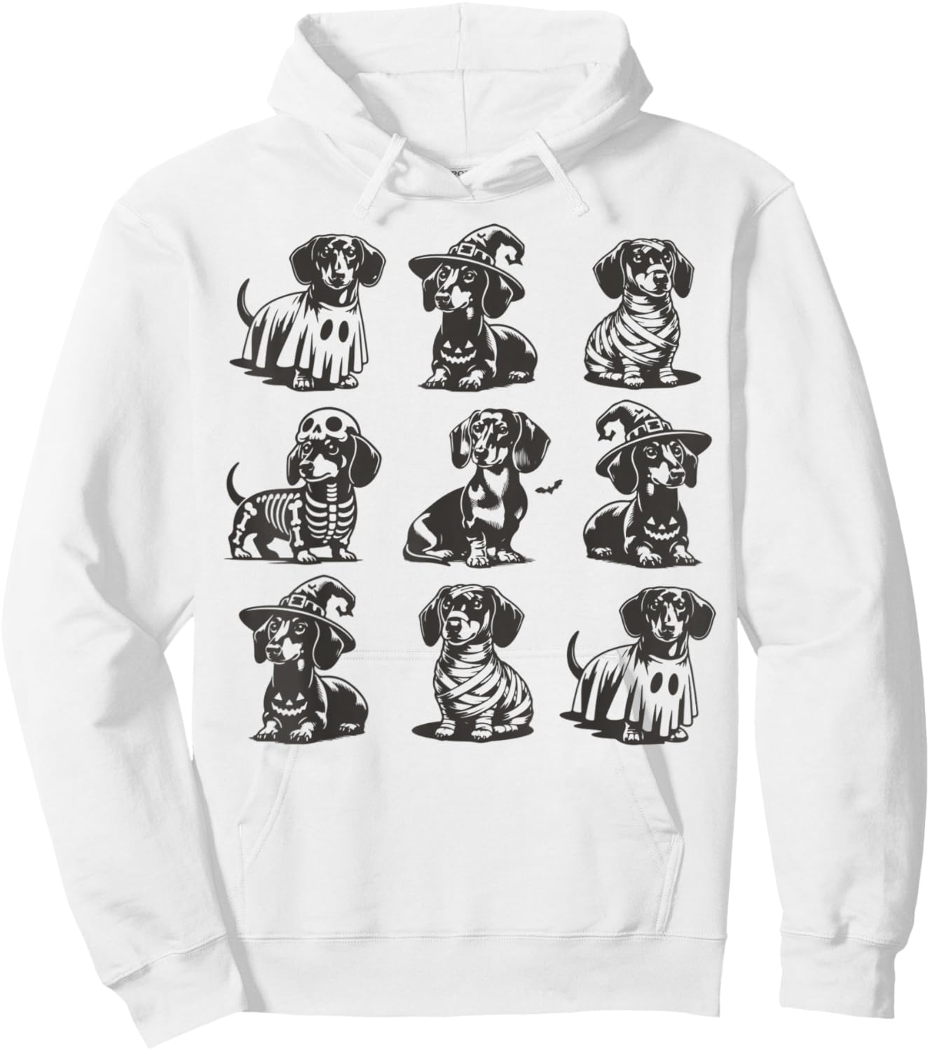 Dachshund Halloween Spooky Dog Wiener Hoodie - Hoodie | White