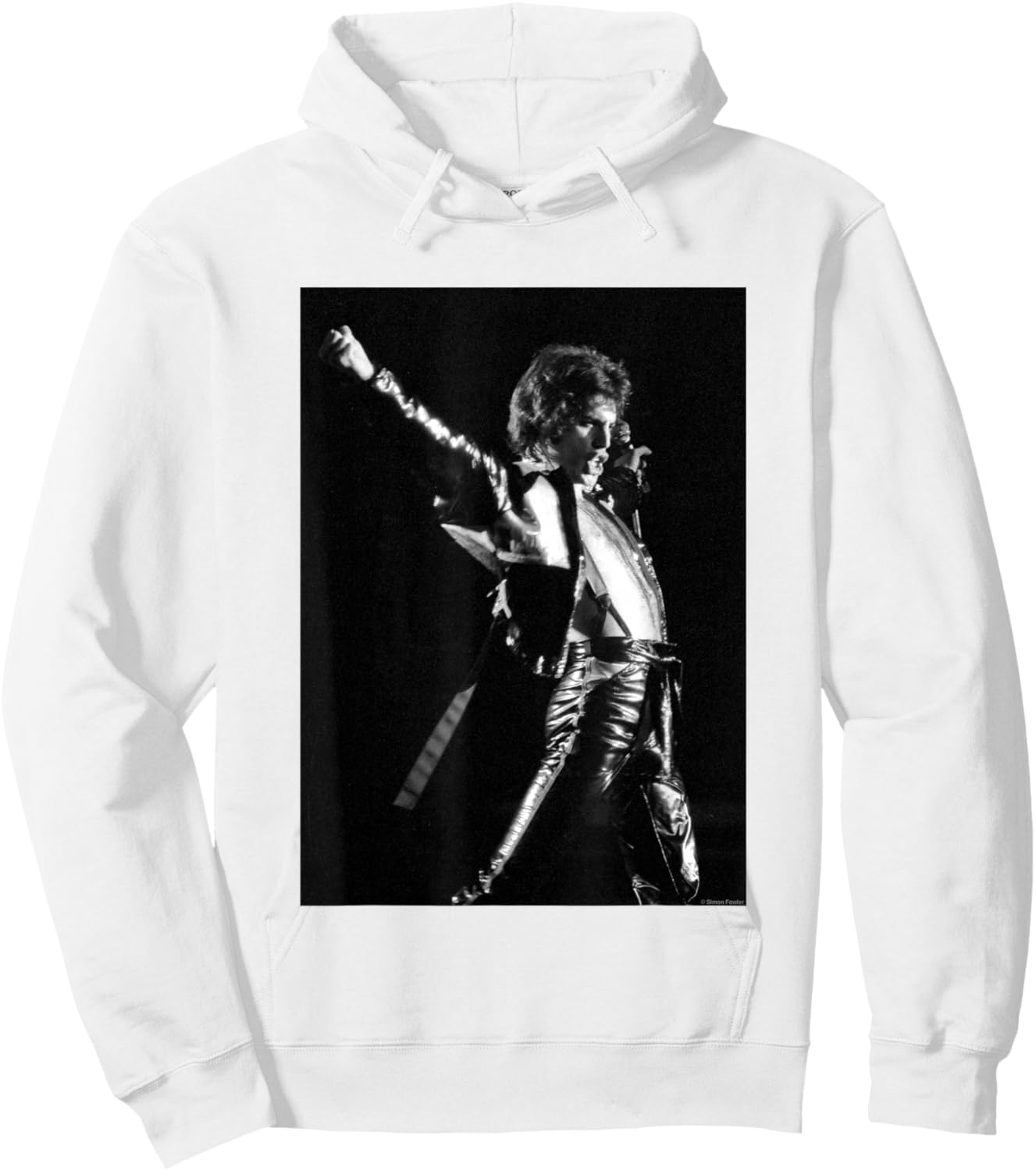 Freddie Mercury Of Queen Live Wembley 1979 By Simon Fowler Hoodie - Hoodie | White