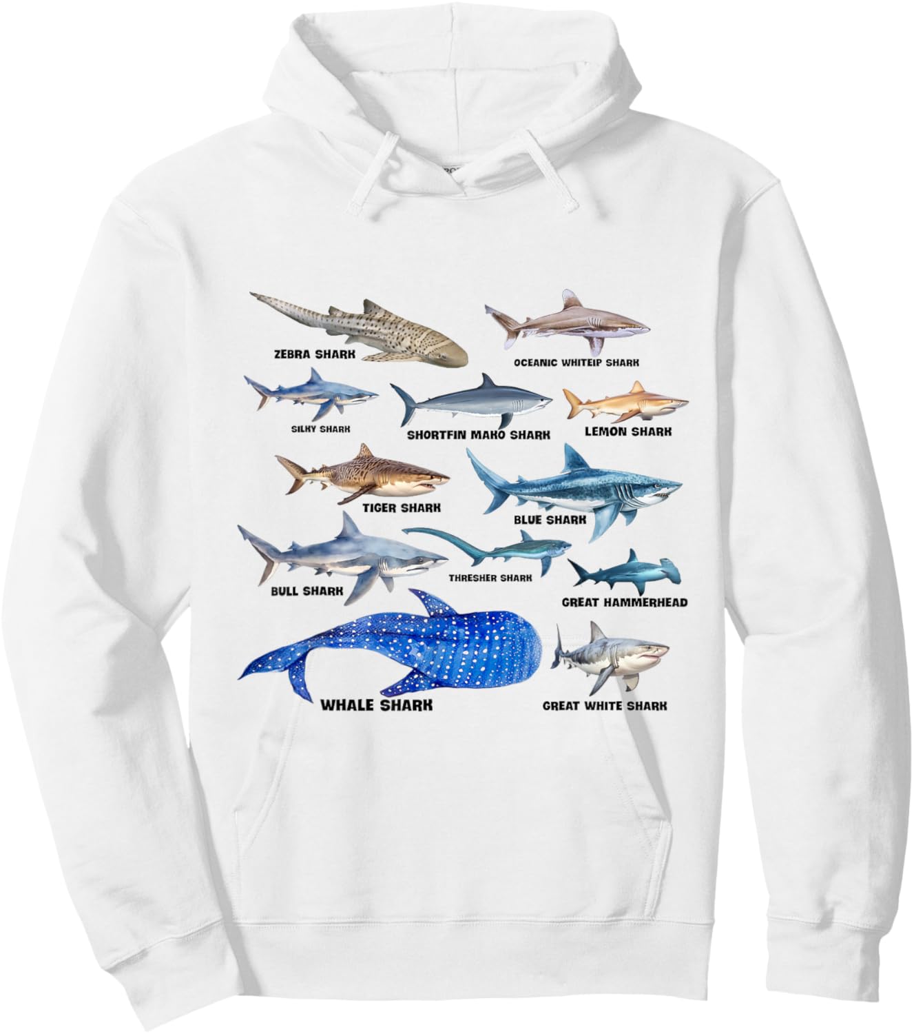 Bite Shark Species Guide Lovers Theme Shark Boy Men Hoodie - Hoodie | White