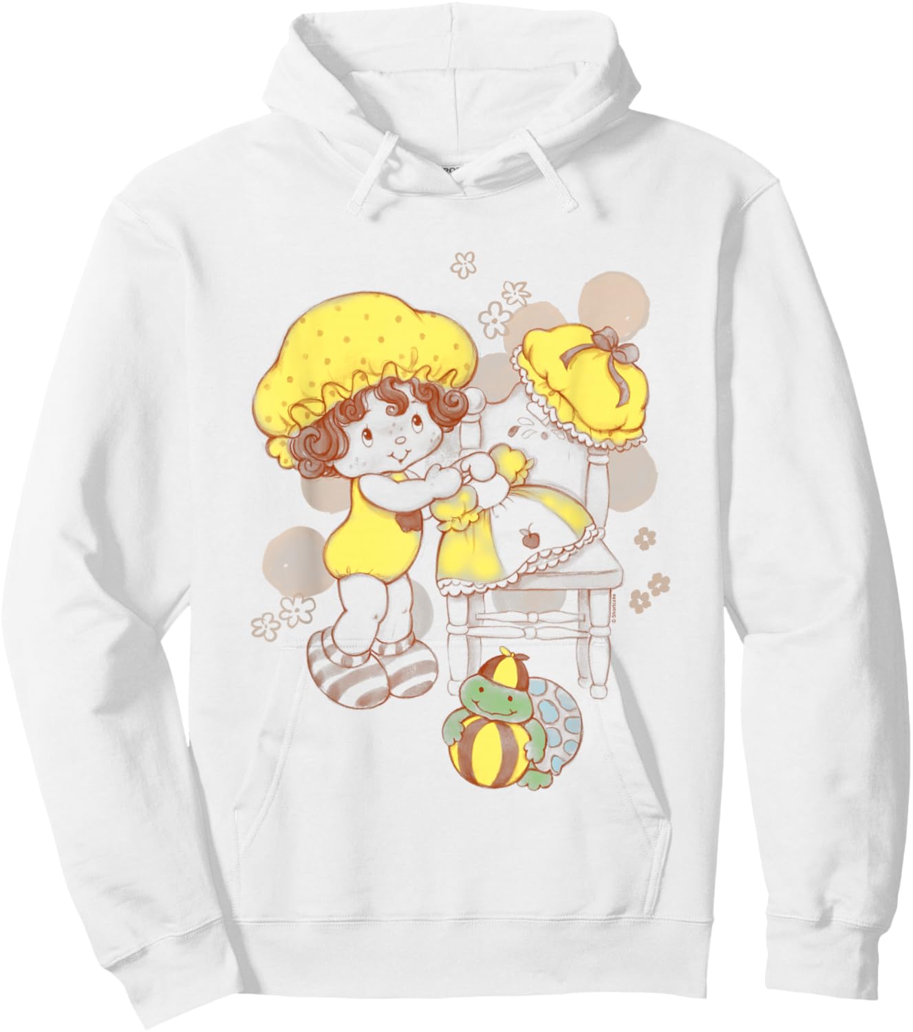 Strawberry Shortcake Cute Apple Dumplin Retro Chest Logo Hoodie - Hoodie | White