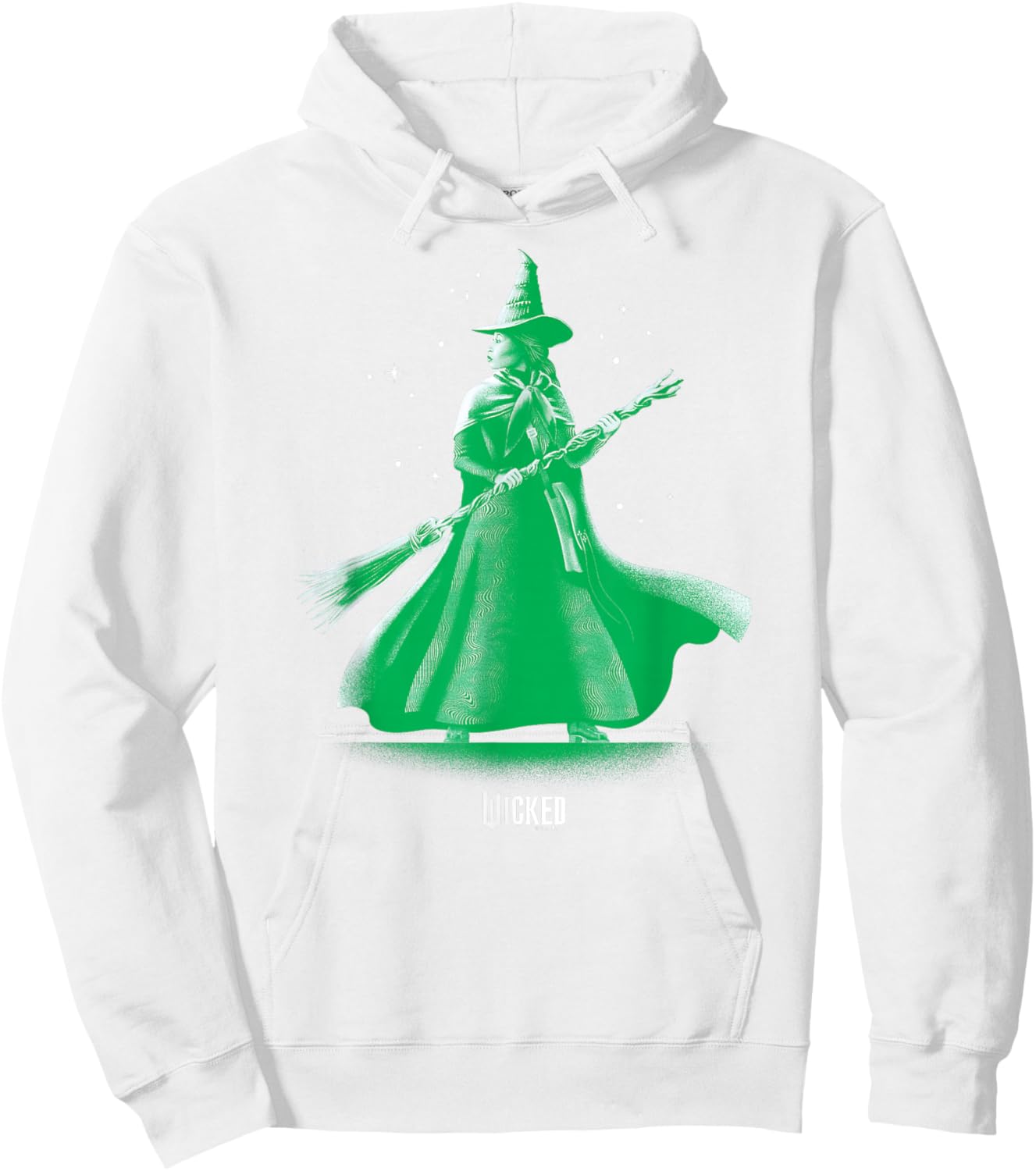 Wicked -Adults Classic Fit Green Elphaba Pose Tonal Hoodie - Hoodie | White