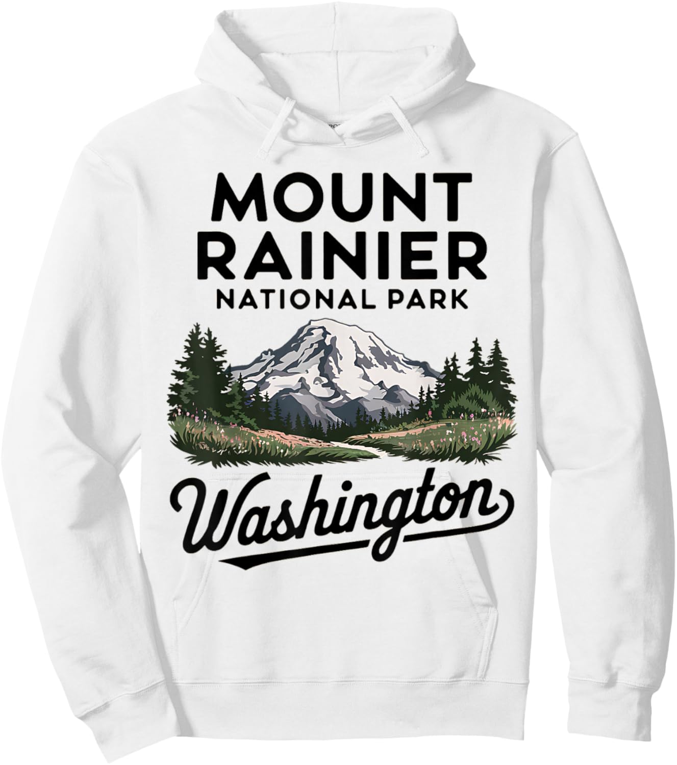 Mountain Landscape Mount Rainier National Park Washington Hoodie - Hoodie | White