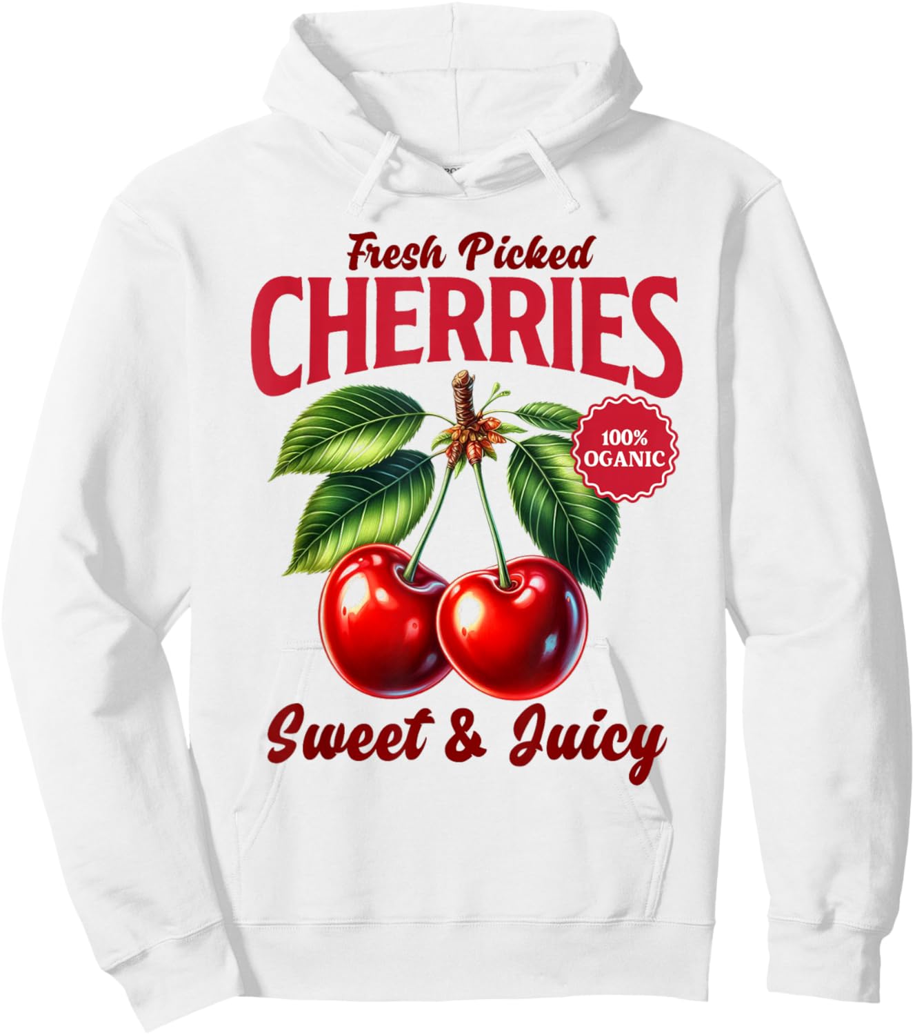 Cherry Farmer's Market Fresh Picked Cherries Cherry Lover Hoodie - Hoodie | White