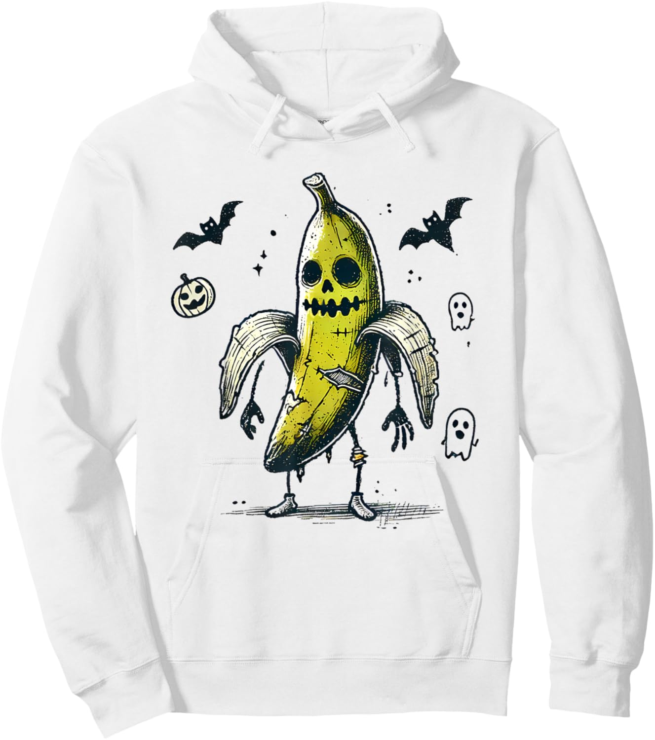Halloween Banana Zombie Costume BanZomb Funny Halloween 2024 Hoodie - Hoodie | White