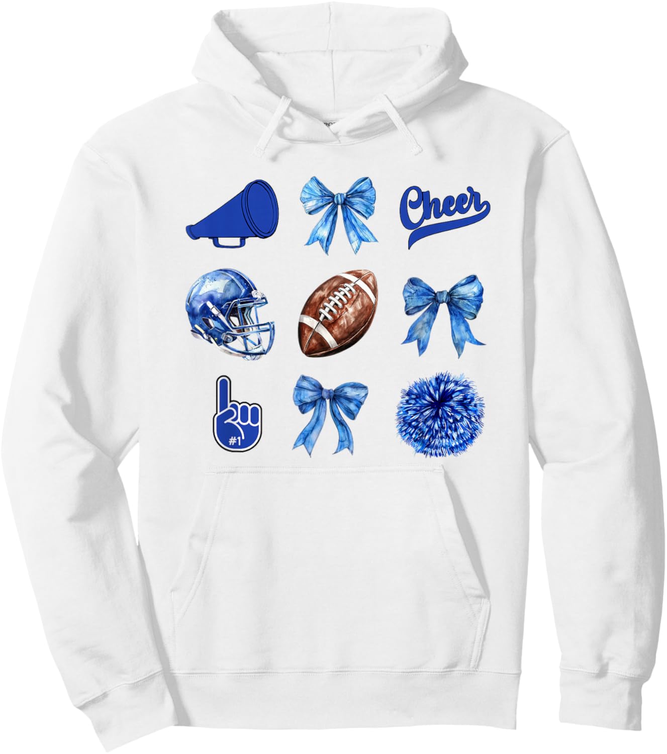 Football Coquette Bow Football Mom Game Day Women Girls Kids Hoodie - Hoodie | White