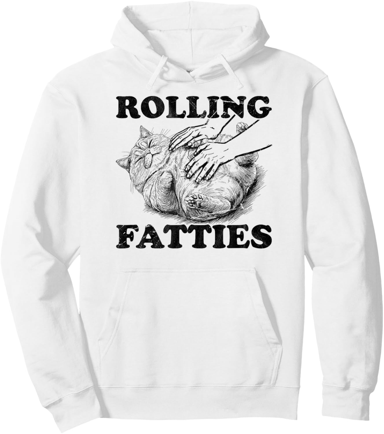 Rolling Fatties cat funny cute cat lover Kitten Owner retro Men Women Hoodie - Hoodie | White