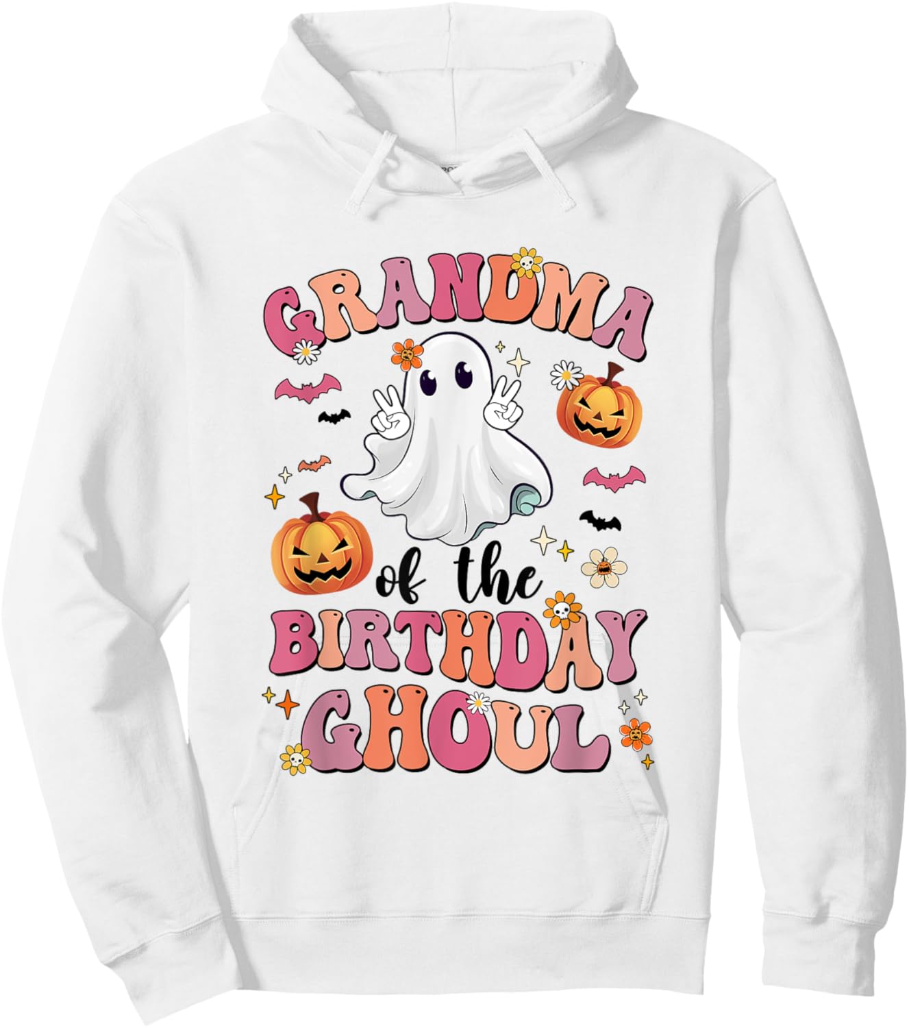 Grandma Of The Birthday Ghoul Halloween Bday Boys Girls Hoodie - Hoodie | White