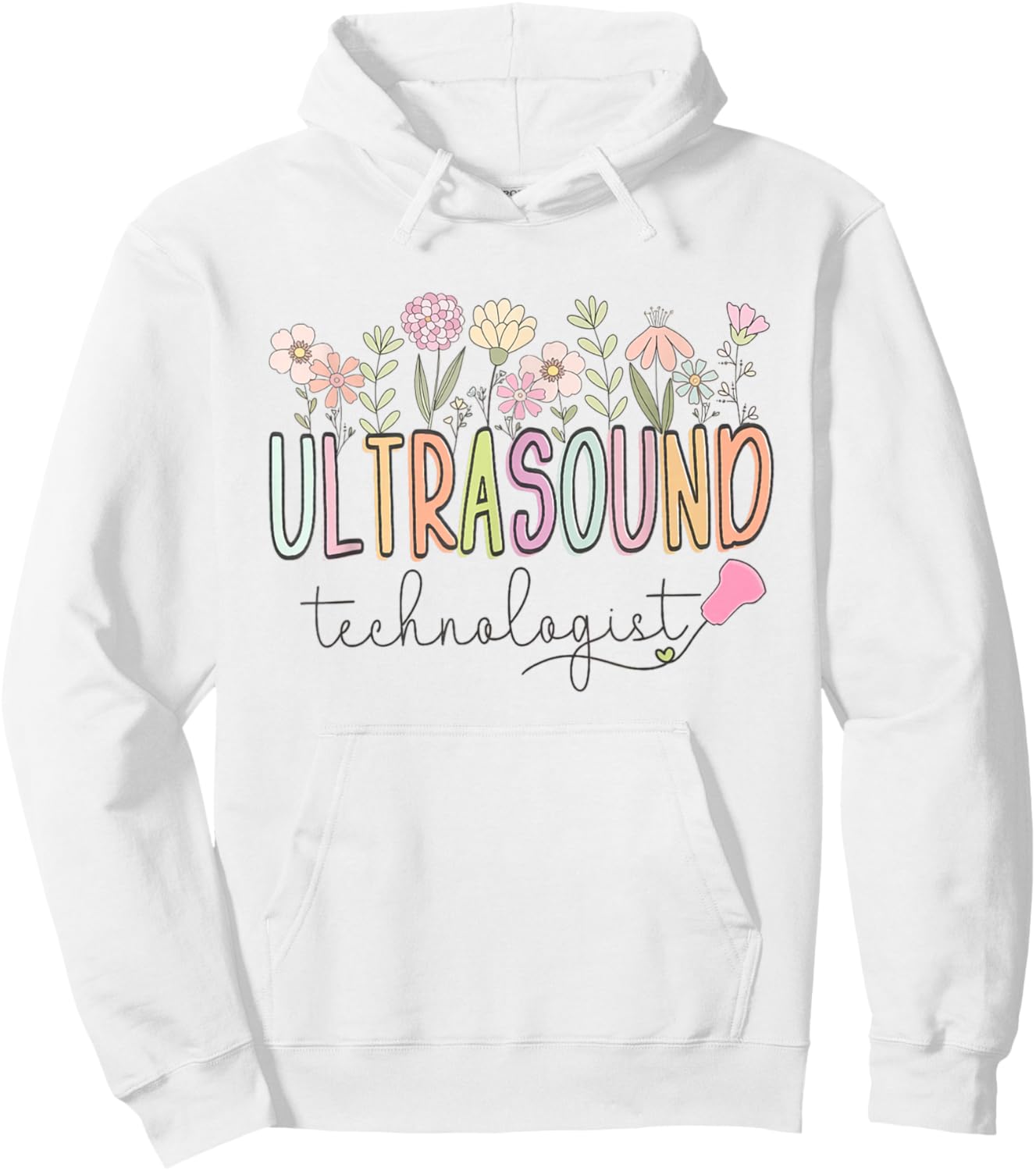 Ultrasound Technologist Graduation Flowers Sonographer RDMS Hoodie - Hoodie | White