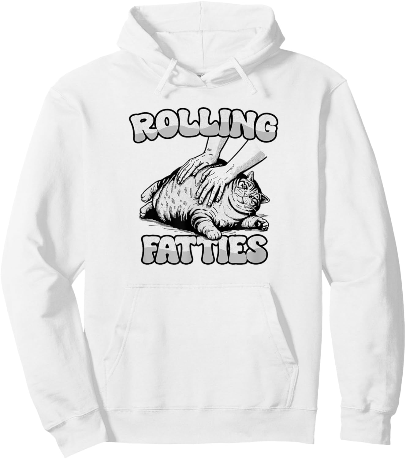 Rolling Fatties, Fat Cat Hoodie - Hoodie | White