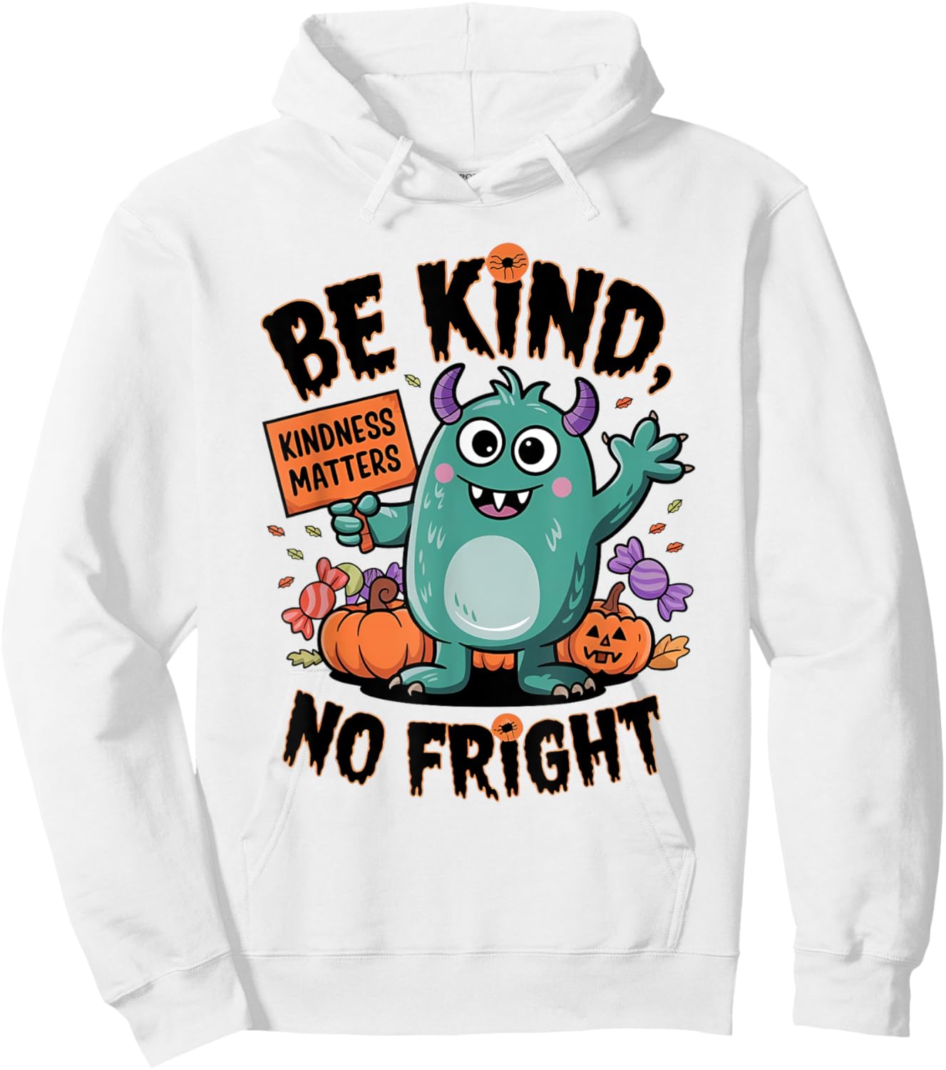 Monsters Halloween Orange Unity Day Kindness Matters Be Kind Hoodie - Hoodie | White