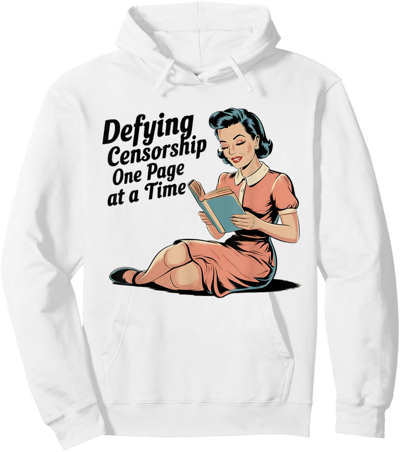 Defying Censorship One Page At a Time Read Banned Books Hoodie - Hoodie | White