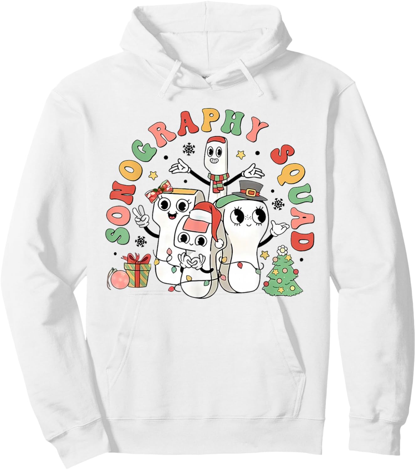 Sonography Squad Ultrasound Awareness Month Christmas Hoodie - Hoodie | White