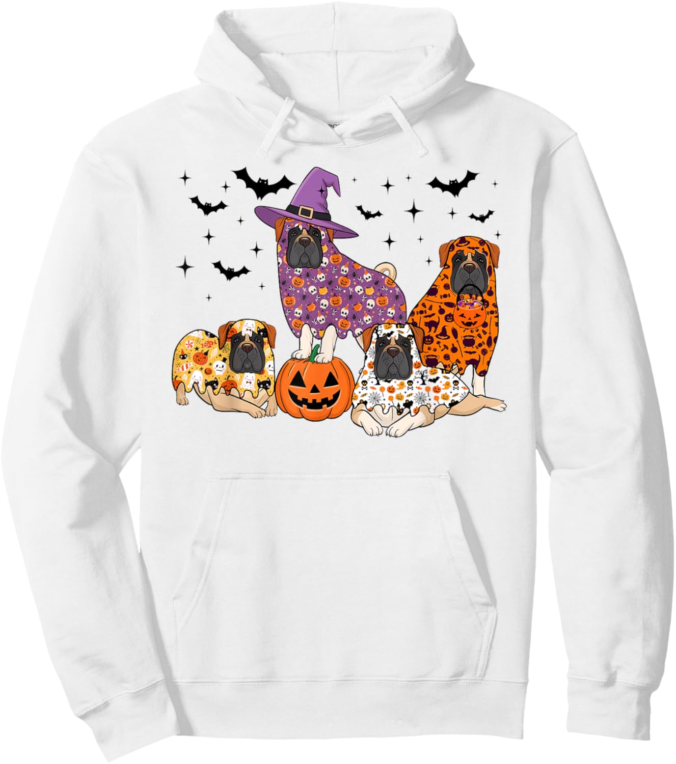 Funny Halloween Ghost English Mastiff Boo Costume Spooky Dog Hoodie - Hoodie | White