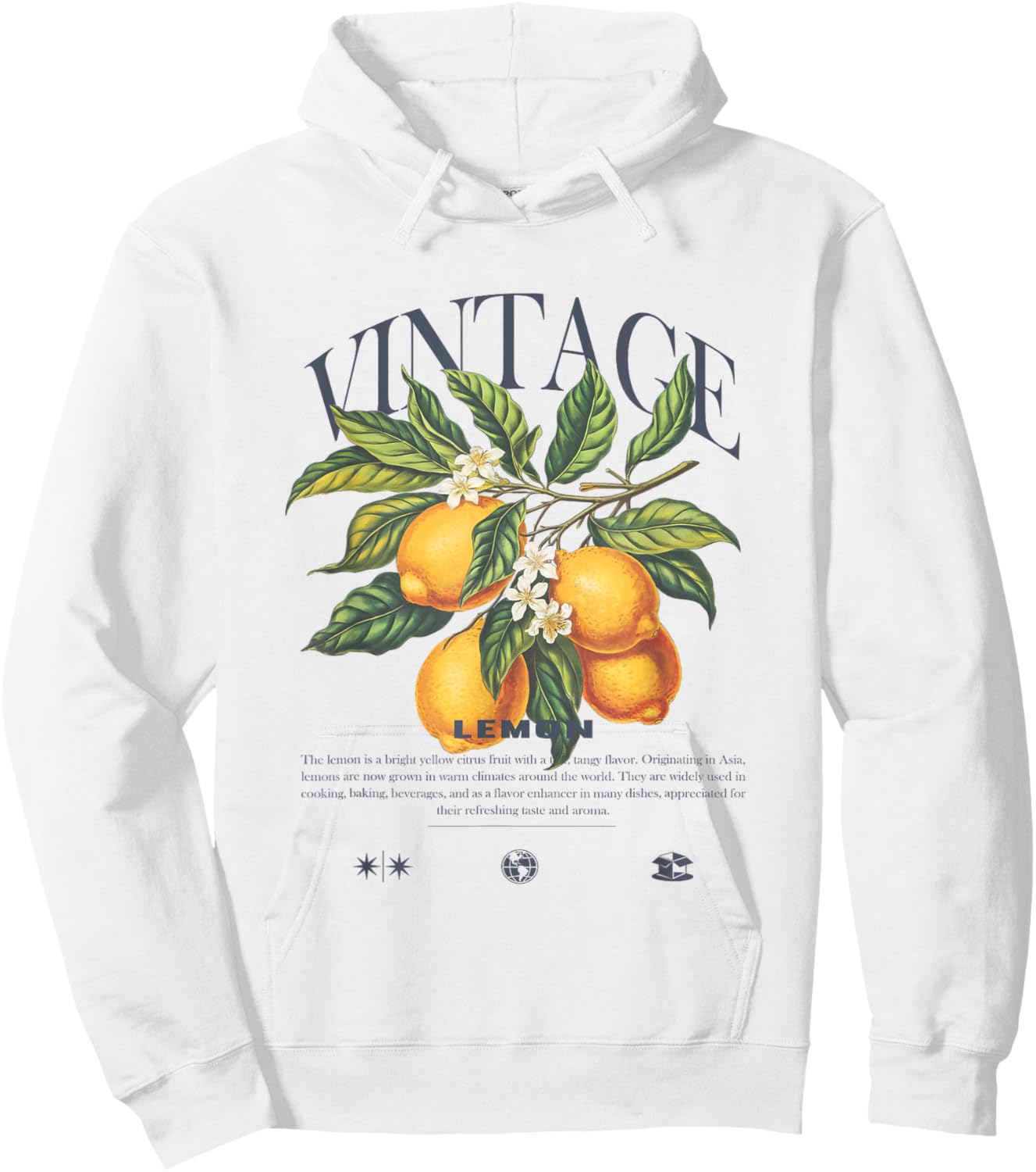 Lemon Fruit Vintage Hoodie - Hoodie | White