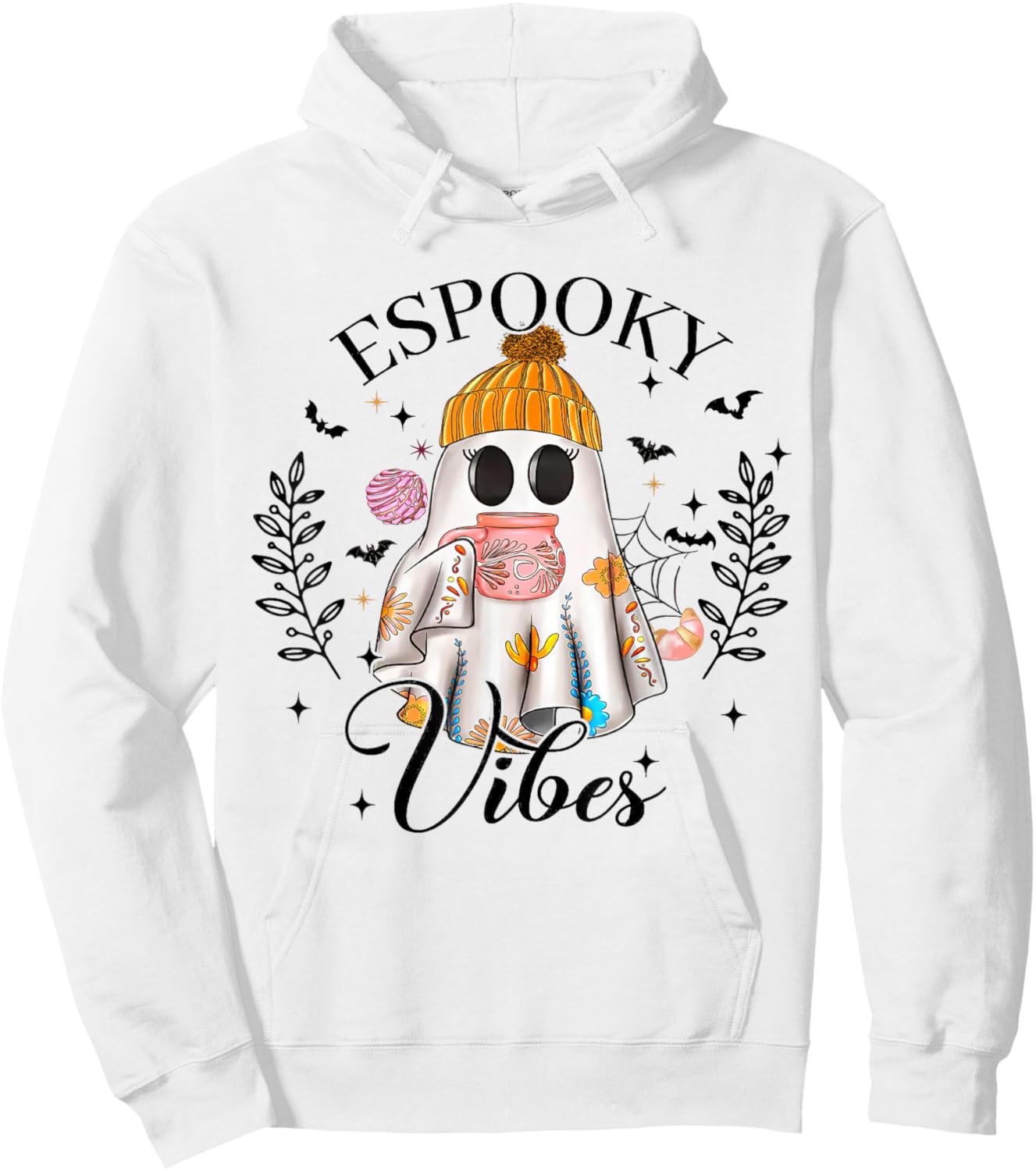 Mexican Ghost, Espooky Vibes, Espooky Season, Spooky Conchas Hoodie - Hoodie | White