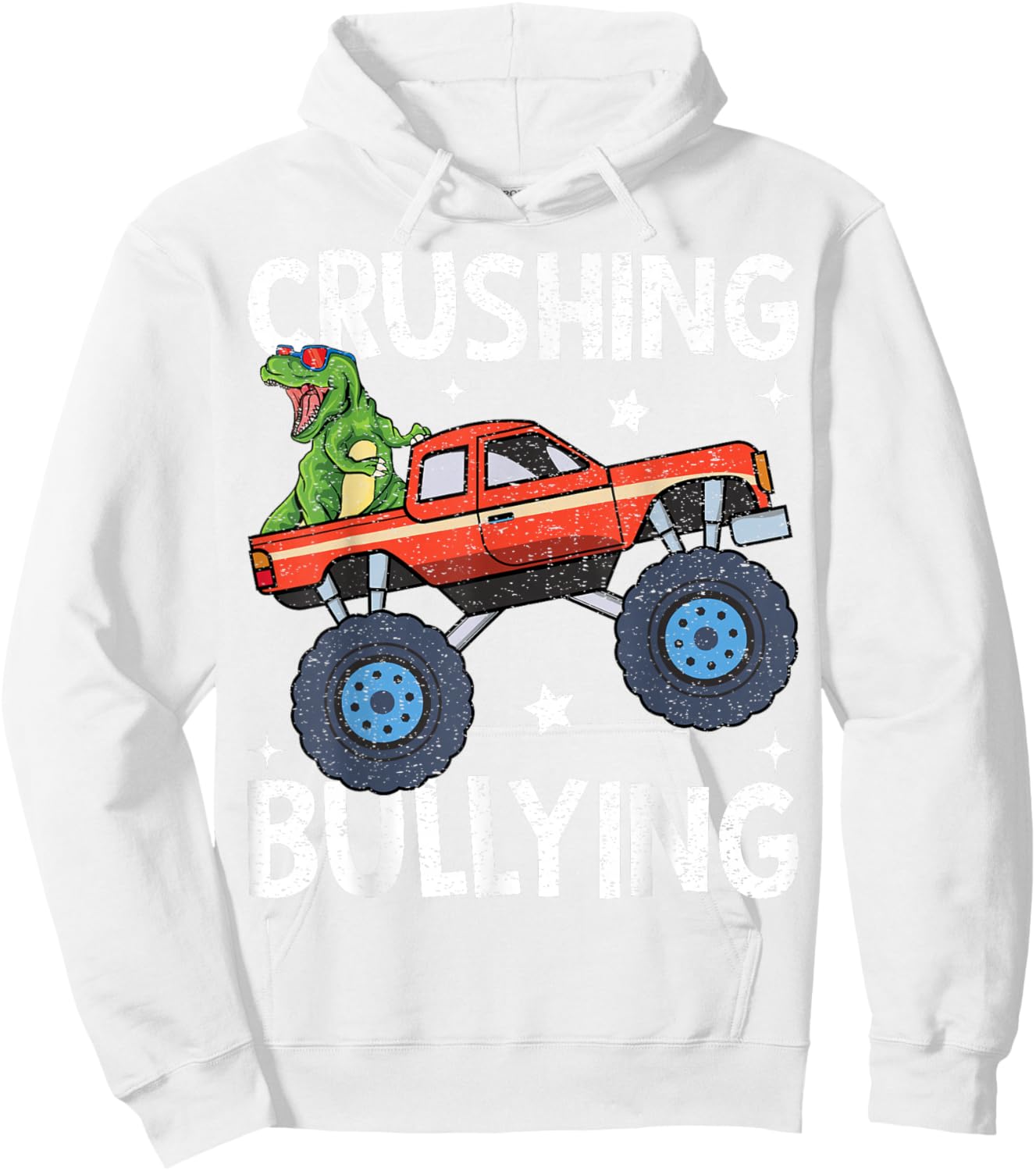 Crushing Bullying Monster Truck Kids Unity Day Orange Hoodie - Hoodie | White