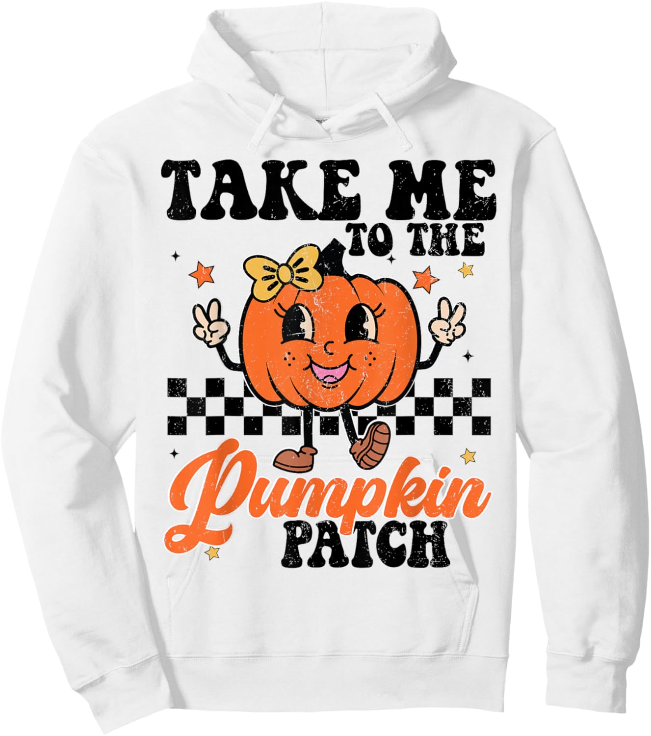 Take Me To Pumpkin Patch Girl Thanksgiving Turkey Trot Tutu Hoodie - Hoodie | White
