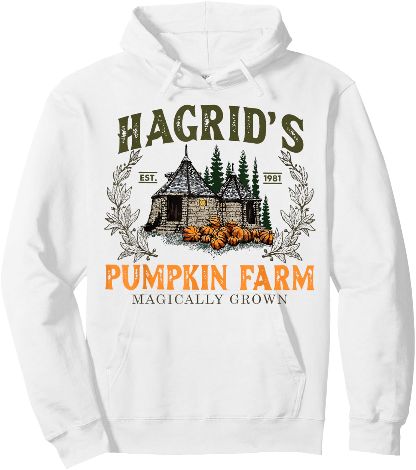 Hagrids Pumpkin Farm Magically Grown Halloween Spooky Season Hoodie - Hoodie | White