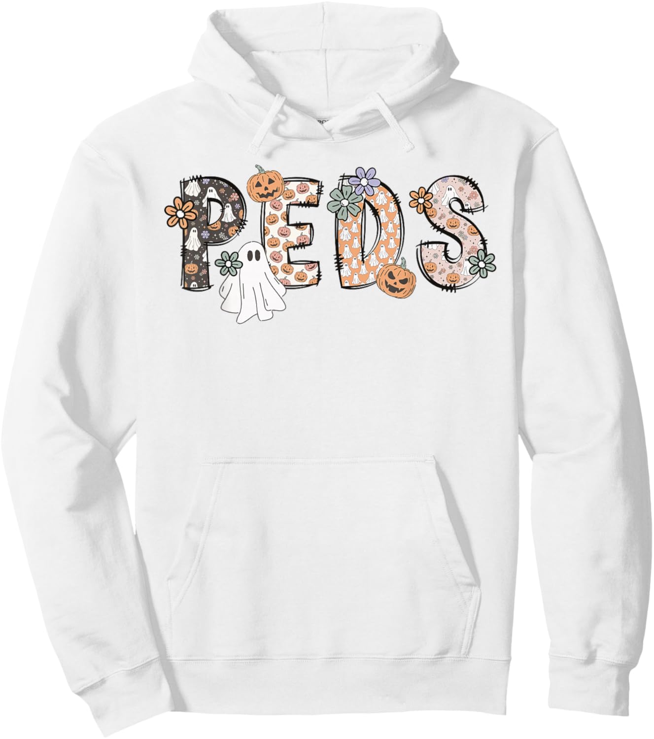 Halloween Nurse Peds Boo Boo Crew Pediatric Nurse Ghost Fall Hoodie - Hoodie | White