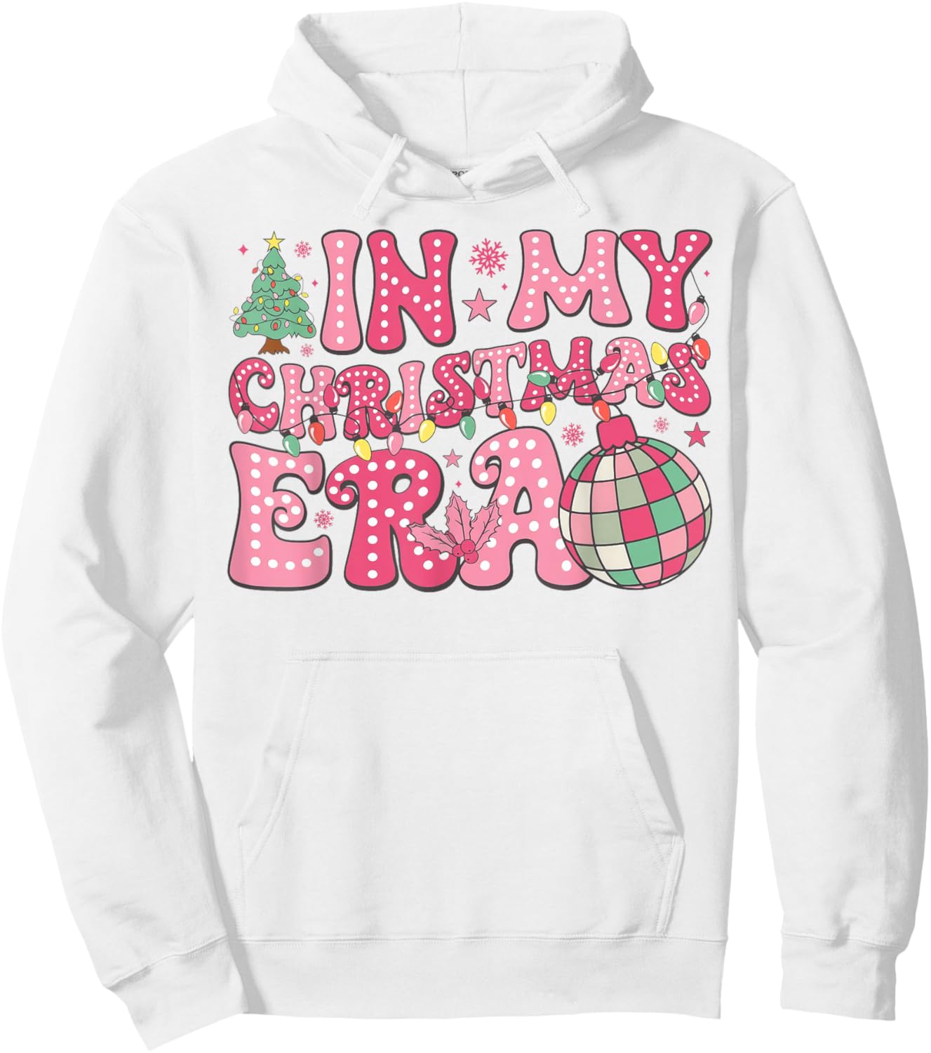 In My Christmas Era Cute Pink Christmas Holiday Xmas Hoodie - Hoodie | White