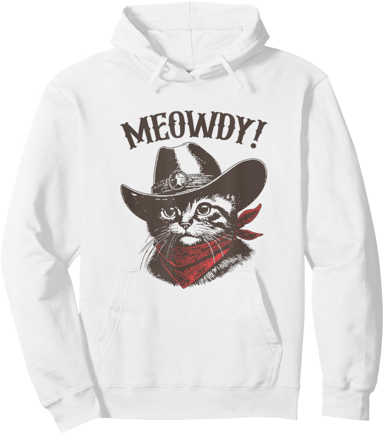 Meowdy Cat Cowboy Cat Country Western Funny Cat Hoodie - Hoodie | White