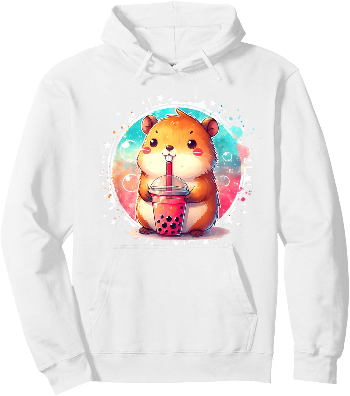 Kawaii Capybara Drinks Boba Bubble Tea Kawaii Clothes Kawaii Hoodie - Hoodie | White