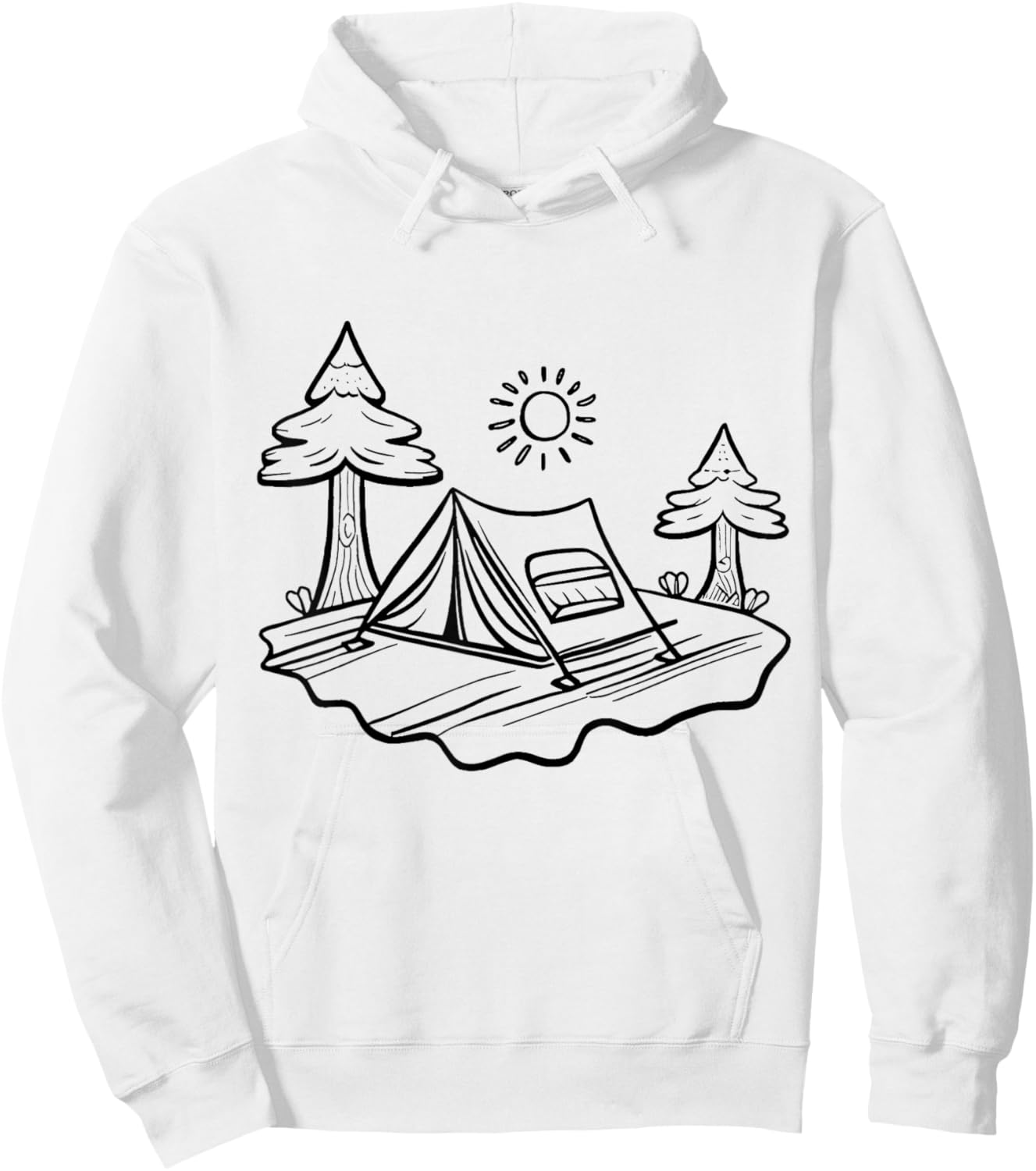 Tent camp Camping coloring and painting yourself coloring Hoodie - Hoodie | White