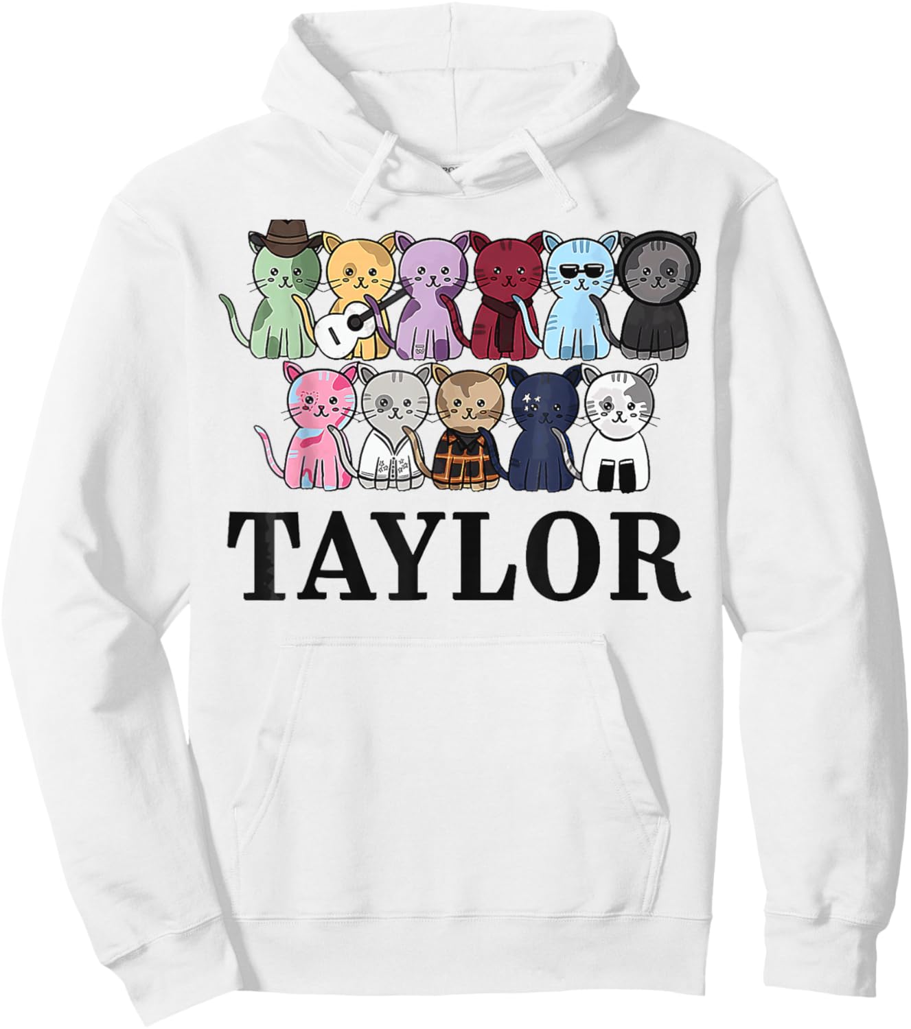 Taylor First Name I Love Taylor Girl Groovy 80'S Vintage Hoodie - Hoodie | White