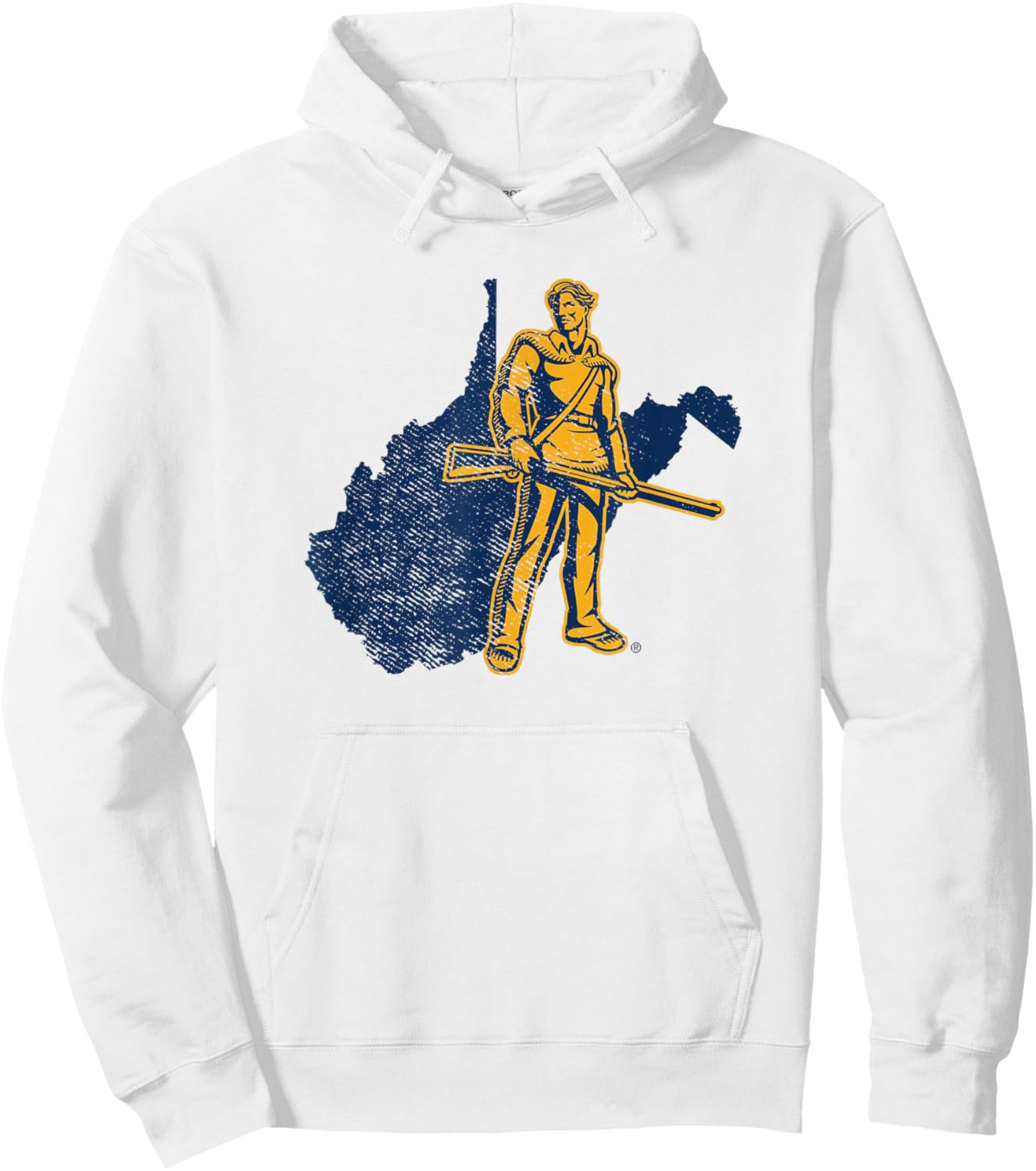 West Virginia University Mountaineers State Shape Hoodie - Hoodie | White