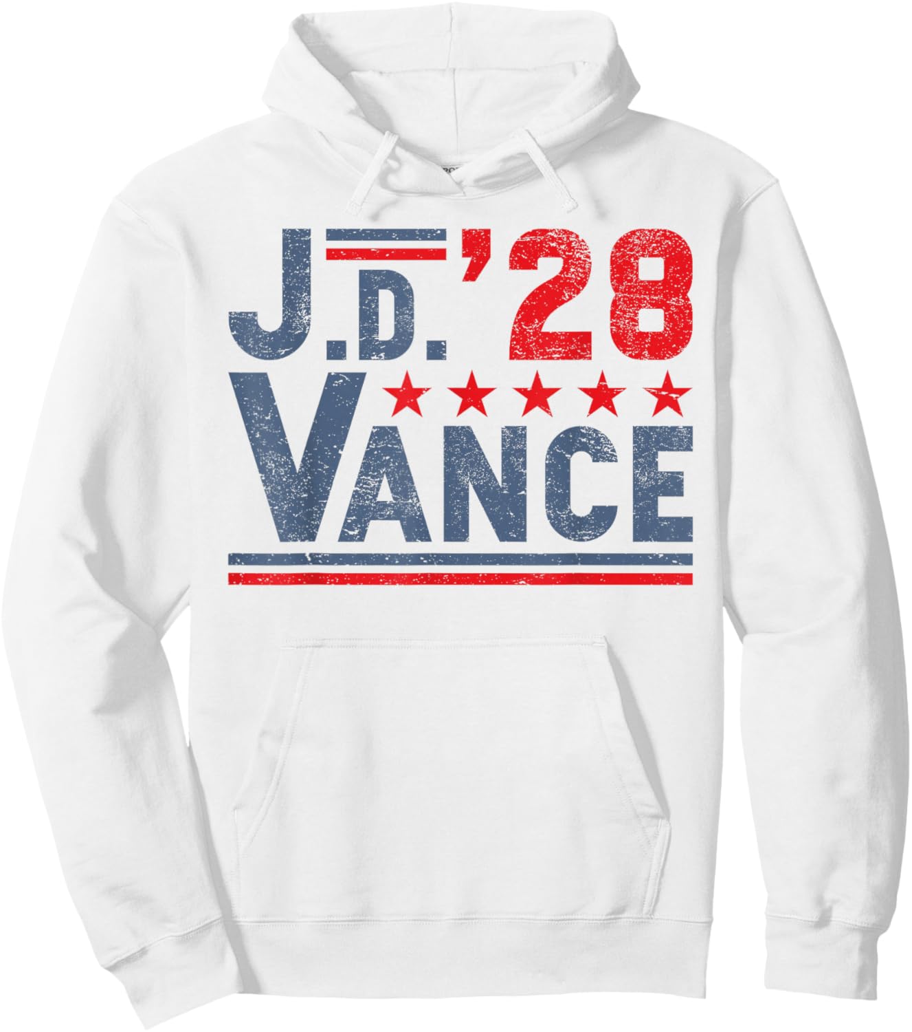 JD Vance 2028 President Election Campaign 28 American Flag Hoodie - Hoodie | White