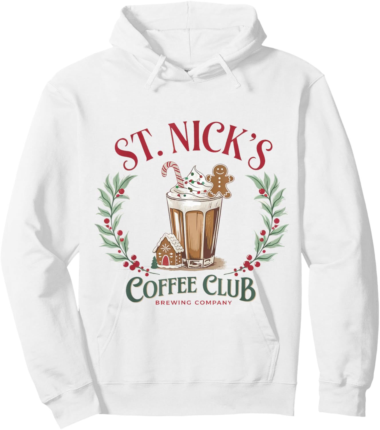 St Nicks Coffee Christmas Holiday Season Xmas Hoodie - Hoodie | White