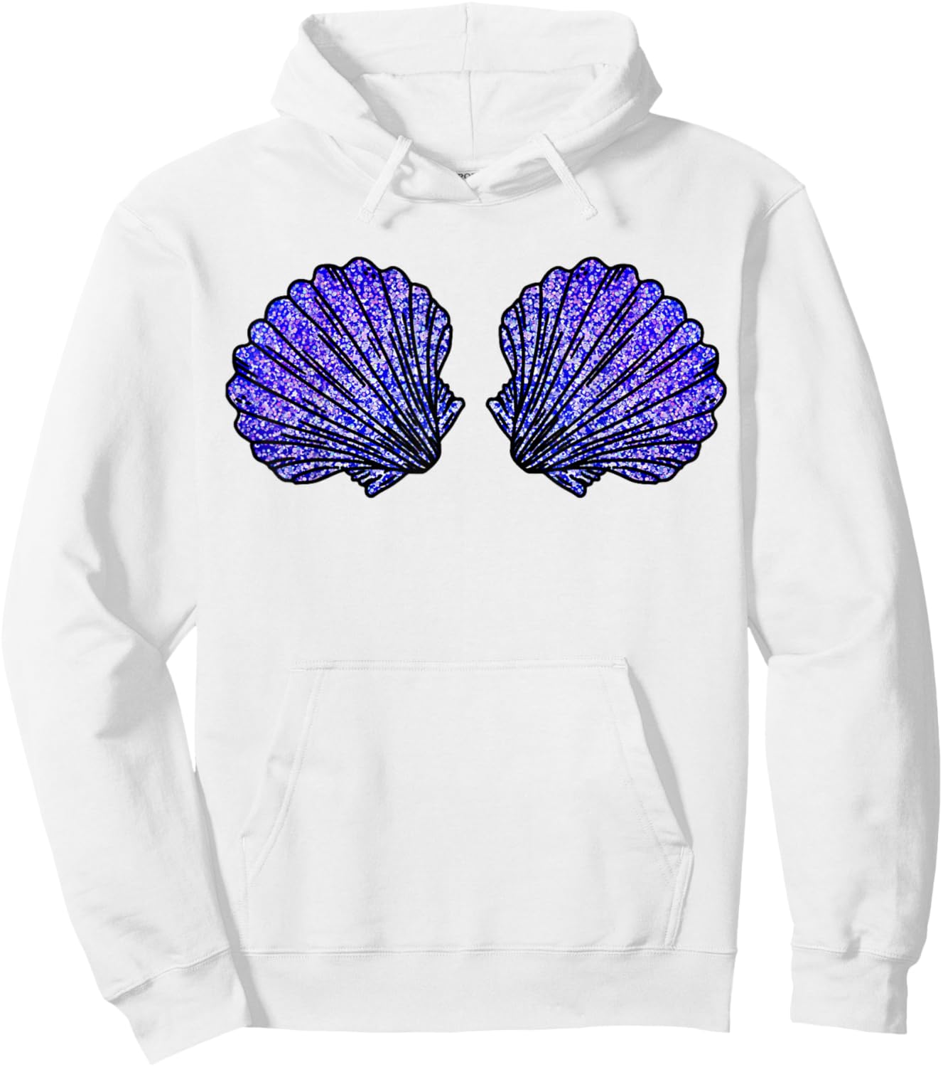 Funny Mermaid Seashell BRA Costume Girls Halloween Hoodie - Hoodie | White