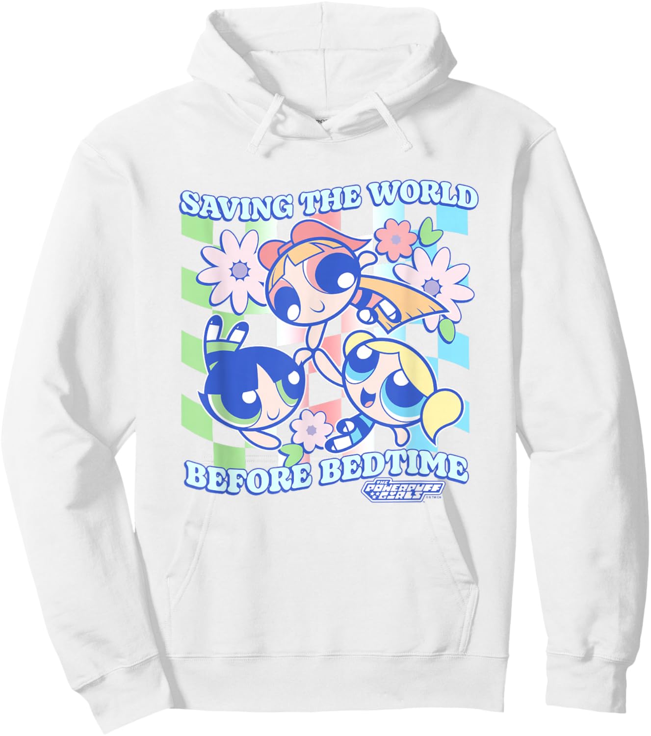 The Powerpuff Girls Saving The World Before Bedtime Vintage Hoodie - Hoodie | White