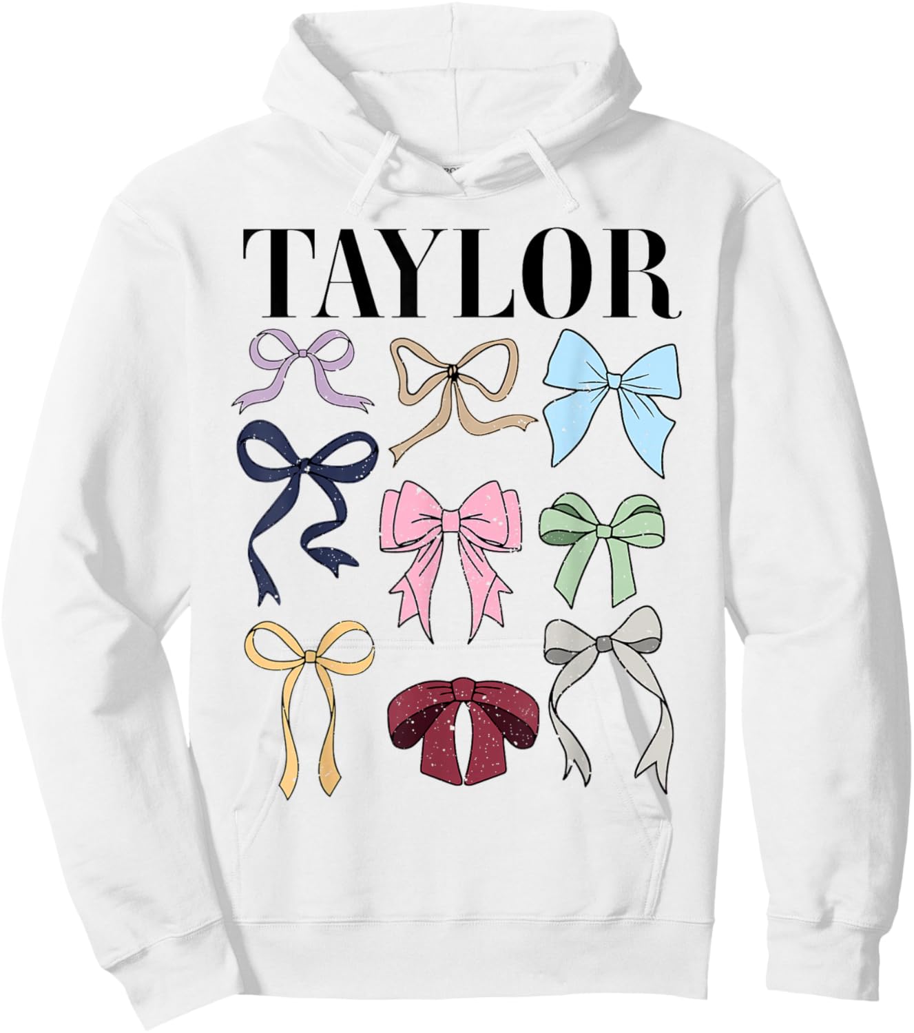 Retro Coquette Taylor First Name Personalized Birthday Girl Hoodie - Hoodie | White