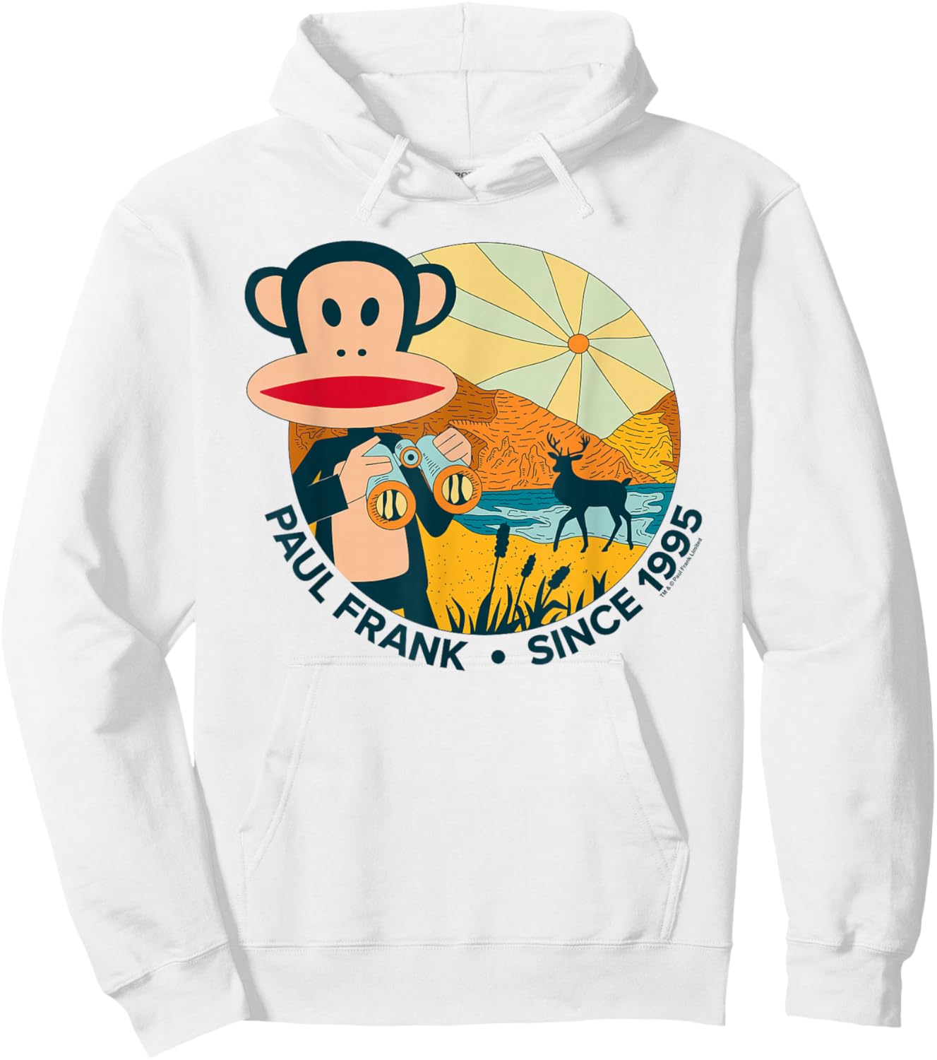 Paul Frank Nature Julius The Monkey Since 1995 Hoodie - Hoodie | White