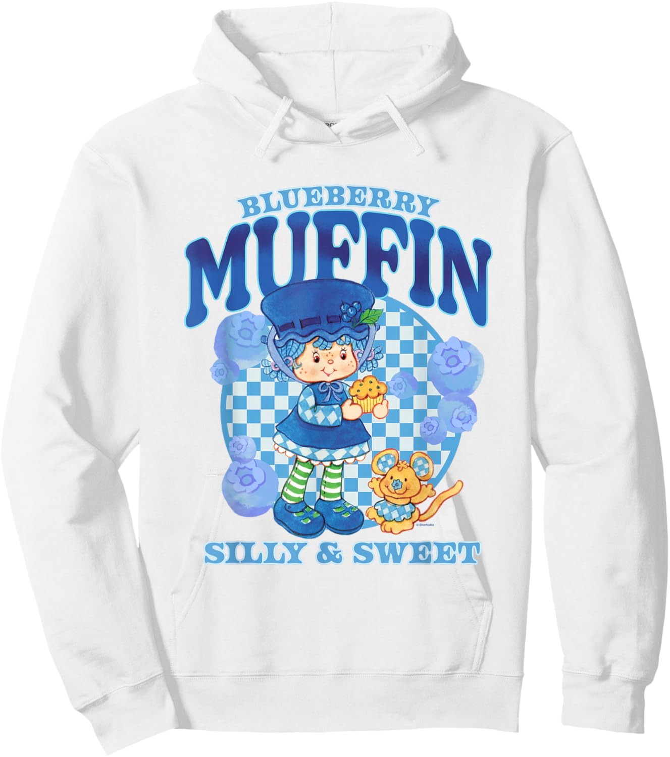 Strawberry Shortcake Blueberry Muffin Silly Sweet Retro Logo Hoodie - Hoodie | White