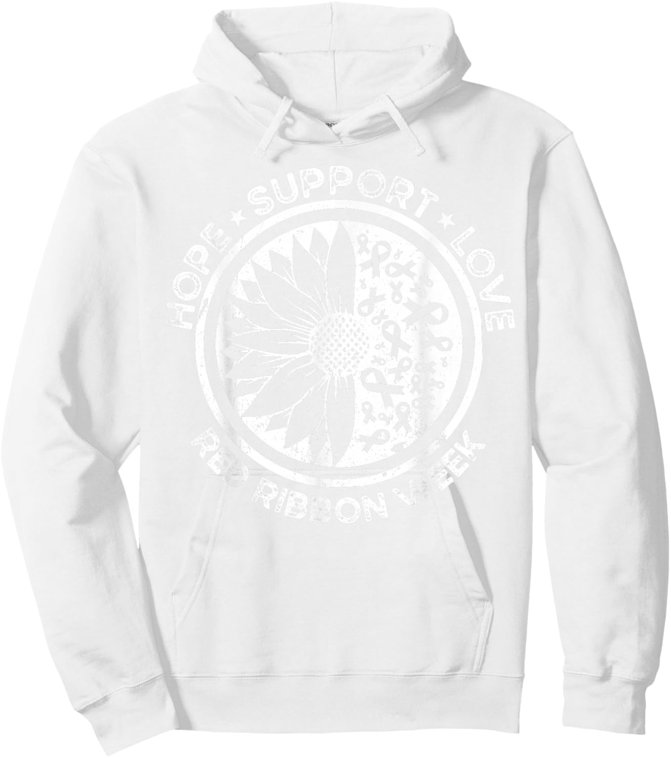 Red Ribbon Week Hoodie - Hoodie | White
