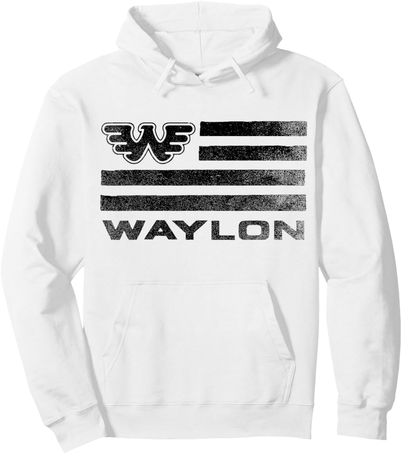 Waylon Jennings - Official Merchandise - Flag Hoodie - Hoodie | White