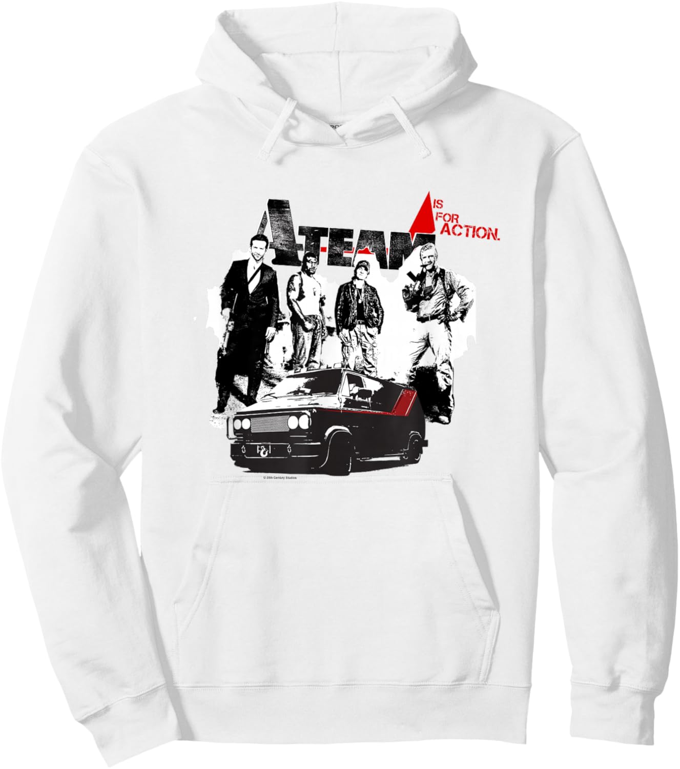 The A-Team A Is For Action Iconic Characters Retro Big Logo Hoodie - Hoodie | White