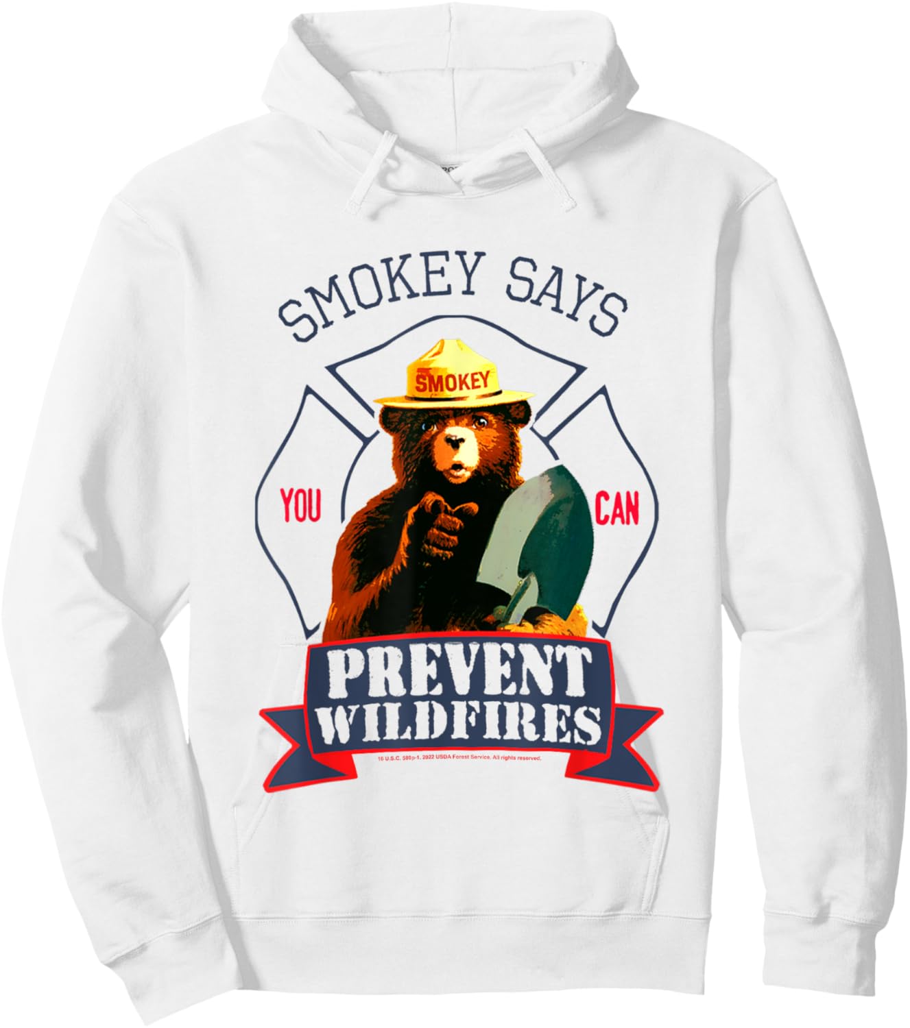 Smokey Bear You Can Prevent Forest Fires Vintage Badge Hoodie - Hoodie | White