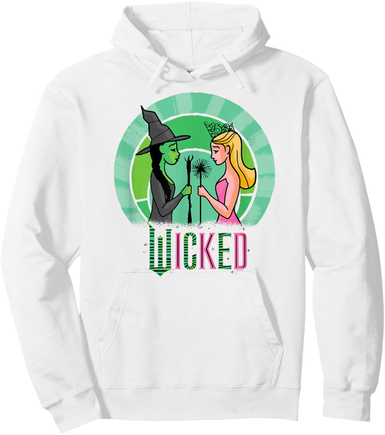 Wicked Glinda & Elphaba Sketched Hoodie - Hoodie | White