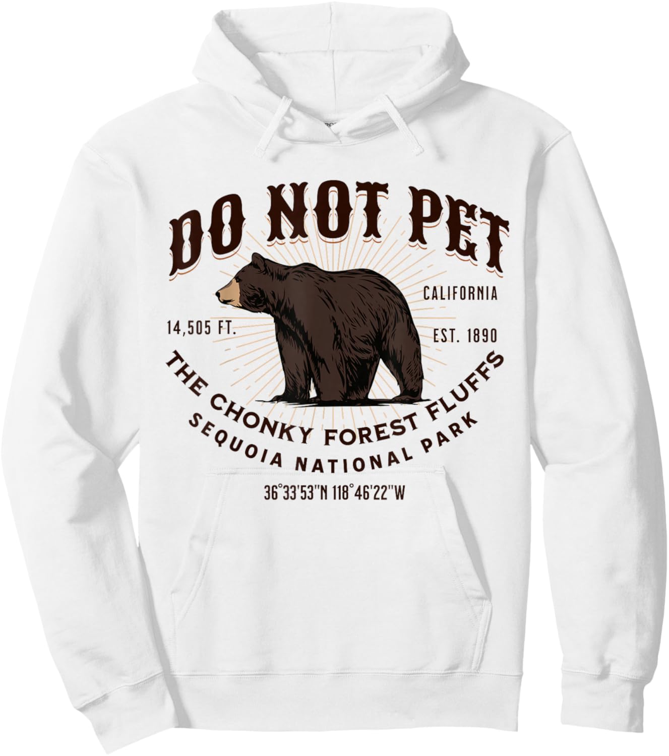Sequoia National Park Black Bear Funny Souvenir Hoodie - Hoodie | White