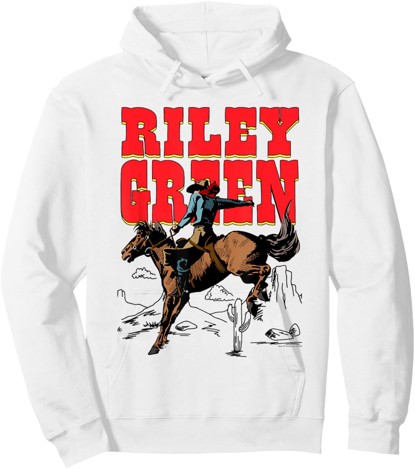 Riley Green Cowboy Horseback Riding Desert Hoodie - Hoodie | White