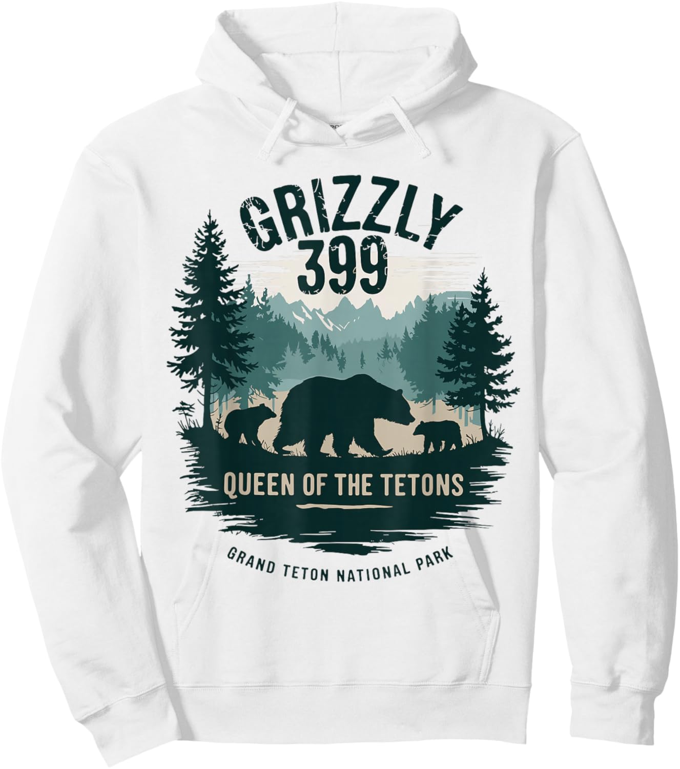 Queen Of The Tetons Grizzly 399 Bear Lovers National Park Hoodie - Hoodie | White