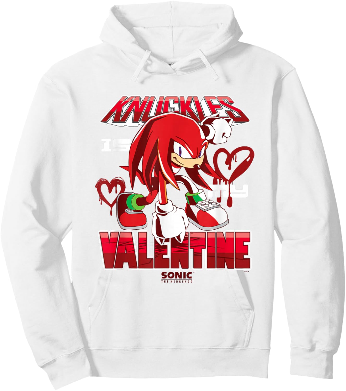 Sonic The Hedgehog Valentine's Day Knuckles My Valentine Hoodie - Hoodie | White